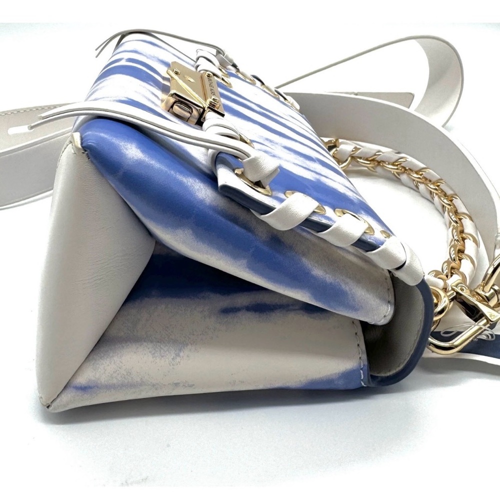 Michael Kors Cece Mini Satchel NWT Blue Tie Dye Leather Crossbody Bag - Picture 7 of 15